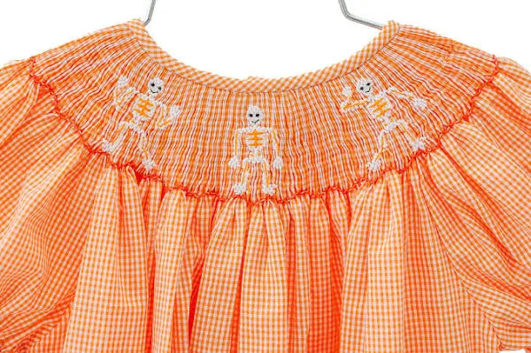 Ruth and Ralph Dancing Skeletons Smocked Helen Dress