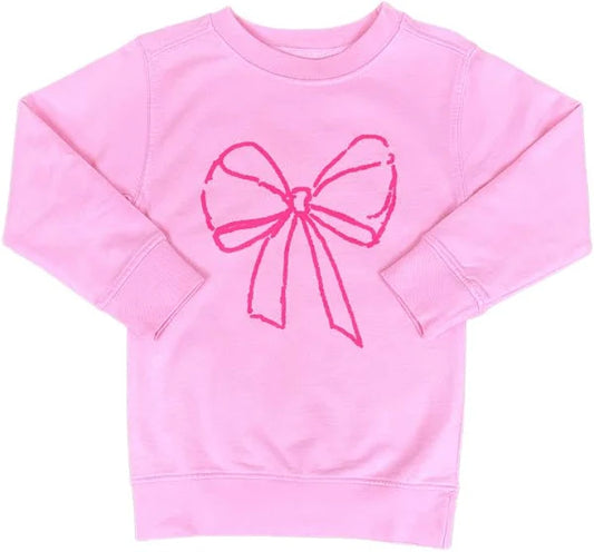 Mustard and Ketchup Light Pink Bow Sweatshirt