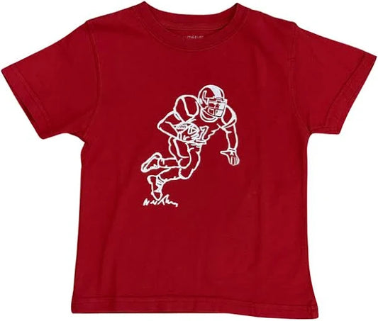 Mustard and Ketchup Short Sleeved Crimson/White Football Player T-Shirt