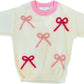LuLu BeBe Iris Cream Sweater Pink Bows