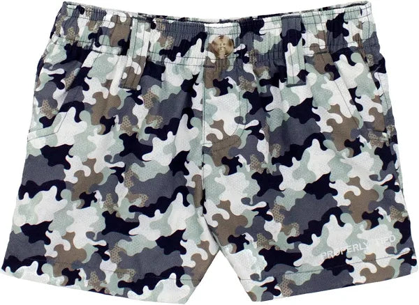 Properly Tied Boys Mallard Shorts Delta Backwater Camo