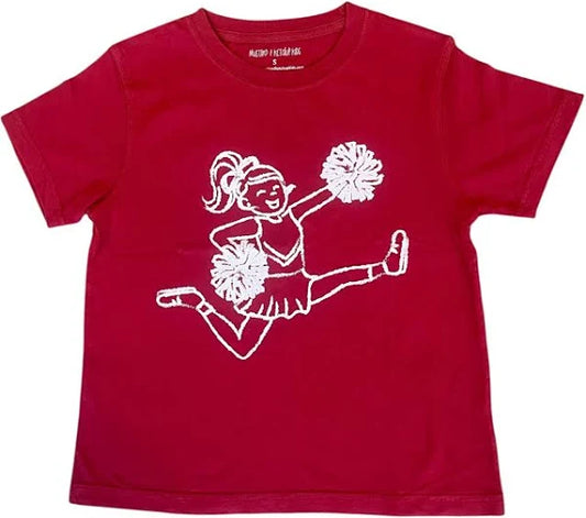 Mustard and Ketchup Short Sleeved Crimson/White Cheerleader T-Shirt