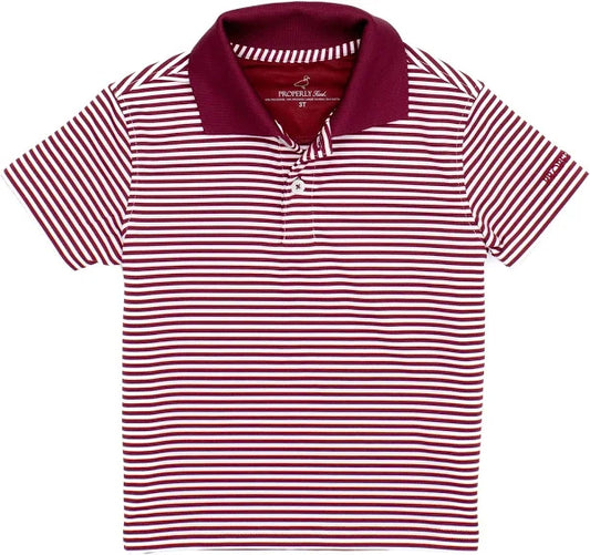 Properly Tied Boys Dallas Polo Maroon