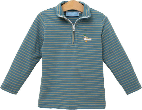 Trotter Street Mallard Embroidery 1/4 Zip Pullover