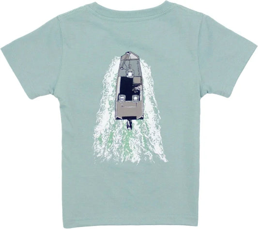 Properly Tied Boys On The Water Short Sleeved Marine Mist T-Shirt