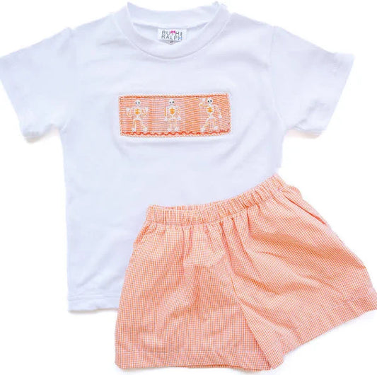 Ruth and Ralph Dancing Skeletons Smocked Shorts Set