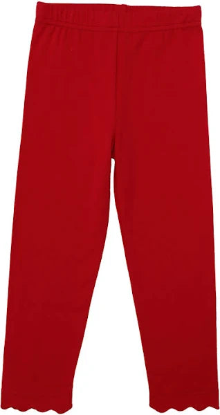 Trotter Street Scallop Leggings- Red