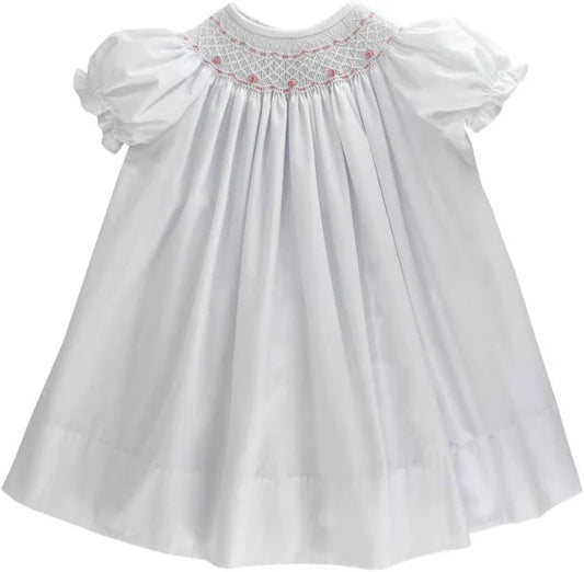 Bailey Boys White Geometric Bishop, Pink