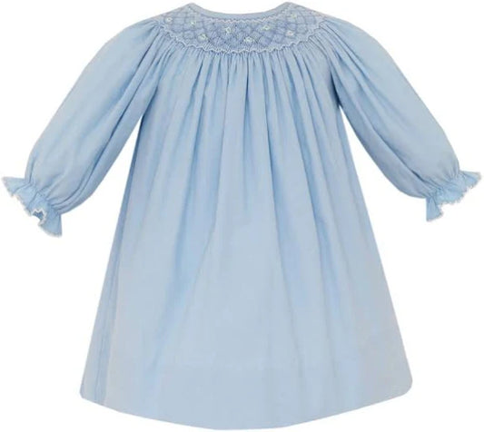 Petit Bebe Tiffany Blue Corduroy Long Sleeve Bishop