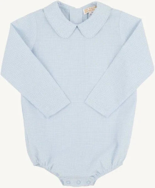 Beaufort Bonnet Peter Pan Collar Shirt--Onesie-Barrington Blue Mini Windowpane