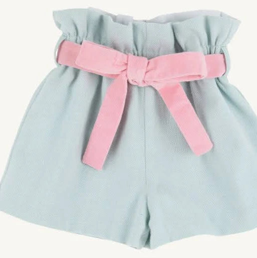 Beaufort Bonnet Maddie Bea Bag Shorts  Old Greenwich Green Herringbone with Sandpearl Pink