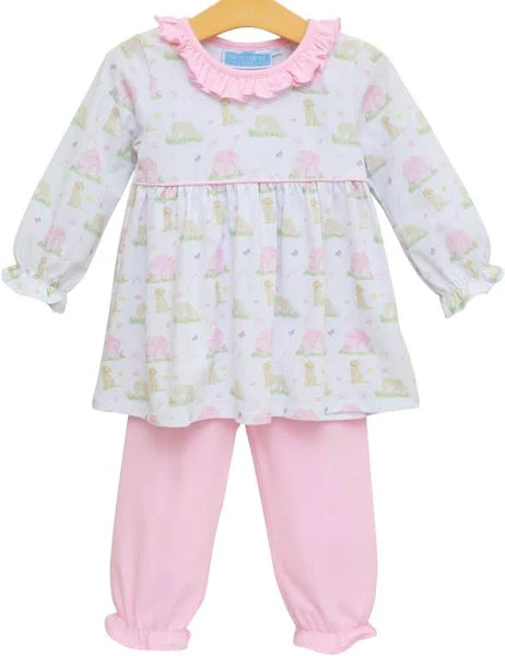 Trotter Street Puppy Pals Ruffle Bloomer Pants Set