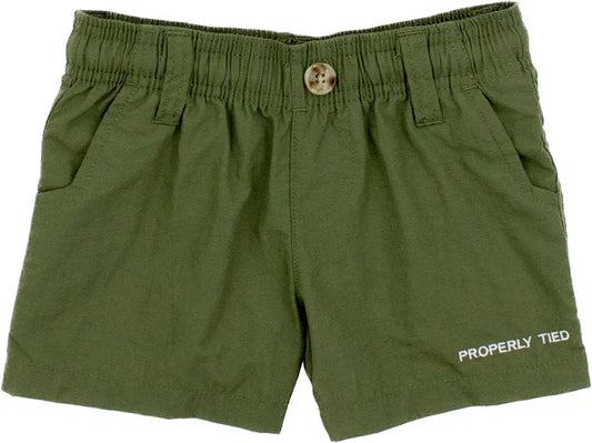 Properly Tied Boys Mallard Shorts Olive