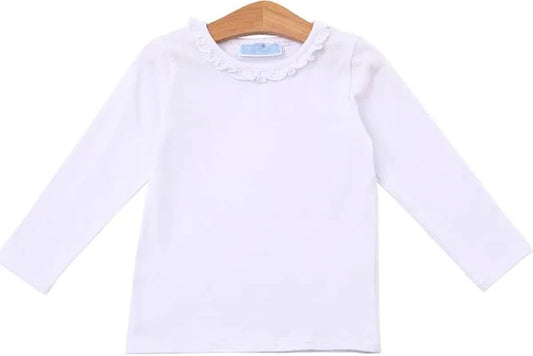 Trotter Street  Vera Ruffle Top White