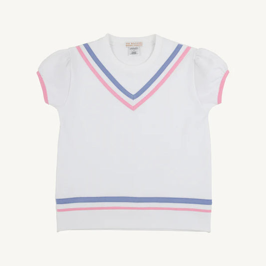 Beaufort Bonnet Cassidy Comfort Crewneck--Worth Avenue White/Park City Periwinkle/Hamptons Hot Pink