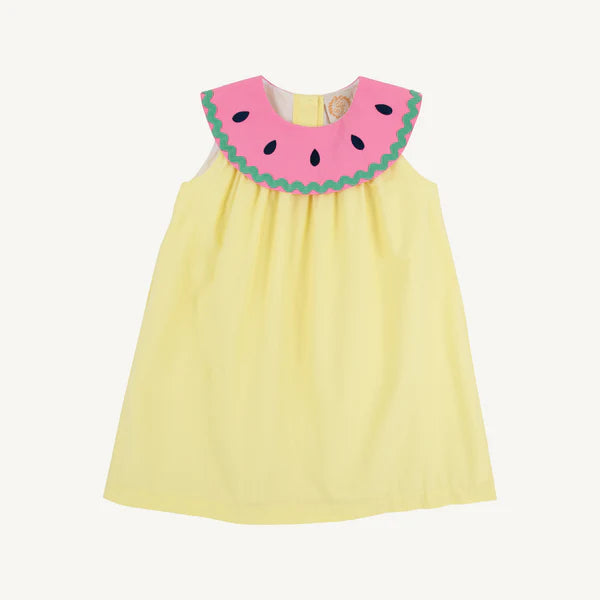 Beaufort Bonnet Sleeveless Tabitha's Teachers Pet Dress--Lake Worth Yellow with Watermelon