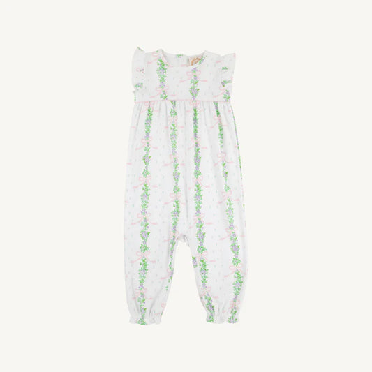Beaufort Bonnet Sleeveless Leigh Ann Angel Sleeve Romper--Fincastle Floral