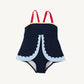 Beaufort Bonnet Stratford Scallop Swimsuit--Nantucket Navy/Richmond Red