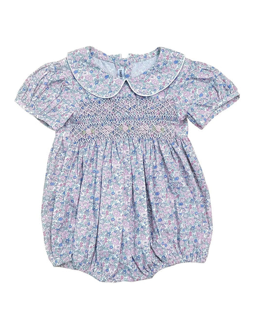 Sweet Dreams Lily Floral Smocked Bubble
