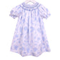 Sweet Dreams Evelyn White/Blue Floral Print Smocked Dress