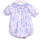 Sweet Dreams Evelyn White/Blue Floral Print Smocked Bubble