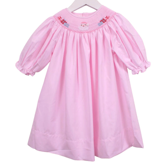Sweet Dreams Santa and Presents Pink Smocked Dress