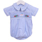 Sweet Dreams Santa and Presents Blue Smocked Bubble