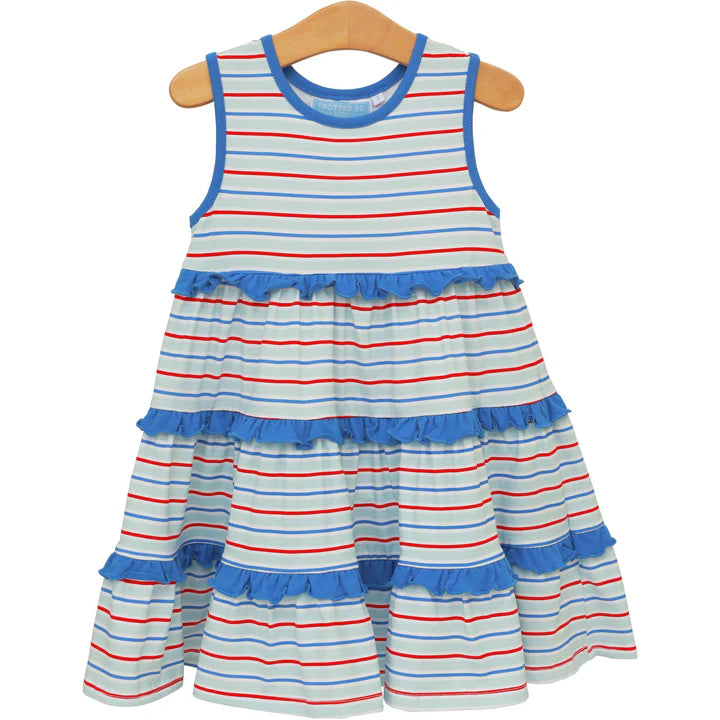Trotter Street Tinsley Twirl Dress- Patriotic Stripe