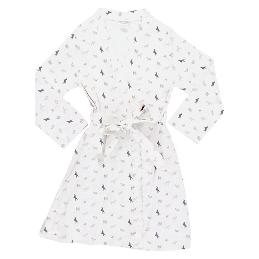 Pink Chicken Womens Organic Robe - Tiny Dogs
