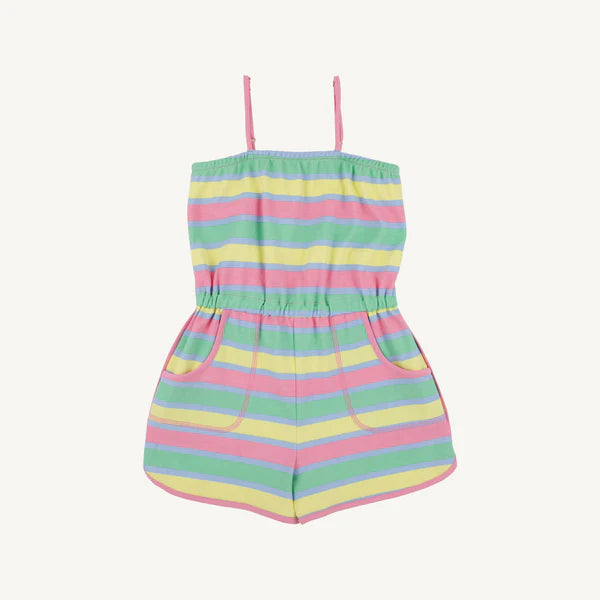 Beaufort Bonnet Townley T Romper--Samford Stripe (Hamptons Hot Pink)