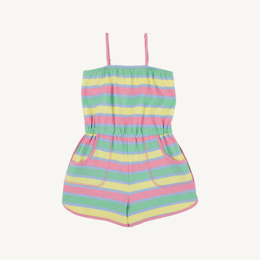 Beaufort Bonnet Townley T Romper--Samford Stripe (Hamptons Hot Pink)