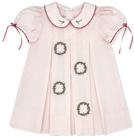 Lullaby Set Precious Memories Dress, Pink Batiste, Holly