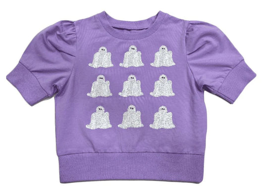 LuLu BeBe Lily Lavender Ghost Sequin Puff Shirt