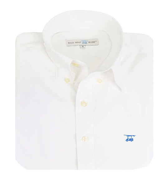 Bald Head Blues Islander Button Down- White
